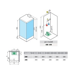 Cabina ducha multifunción 80 x 80 versión estándar 2 puertas correderas y 2 fijas en línea Novellini New Holiday A NNHA80TT-1B