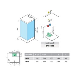 Cabine de douche multifonction version standard 80 x 80 avec 1 ouverture de porte battante Novellini New Holiday GF NNHGF80TT-1D