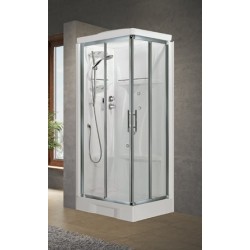 Cabina doccia multifunzione 80 x 80 versione idromassaggio 2 ante scorrevoli e 2 fisse Novellini New Holiday A NNHA80T19F-1B