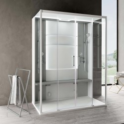 Cabina doccia multifunzione doppia postazione con idromassaggio Hammam Novellini Skill Dual SKI2A160T5-1UN3