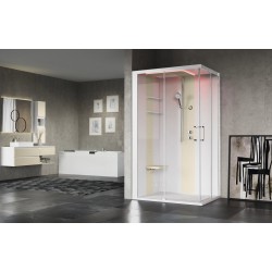 Cabine de douche multifonction 120 x 100 ouvrant 2 portes coulissantes version gauche Novellini Skill A SKIA210ST5-1UN1