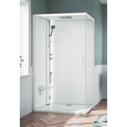 Cabina doccia 120 x 80 versione sinistra apertura 1 anta scorrevole e 1 fisso in linea Novellini Glax 1 2P G212P120STF-1UU