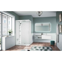 Cabina doccia 120 x 80 versione sinistra apertura 1 anta scorrevole e 1 fisso in linea Novellini Glax 1 2P G212P120STF-1UU