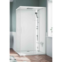 Shower cabin 120 x 80 right version with LED light opening 1 sliding door Novellini Glax 1 2P G212P120DTFL-1UU