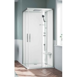 Cabina de ducha multifunción modelo estándar 80 x 80 con 2 puertas correderas Novellini Glax 1 A G21A80TF-1BB