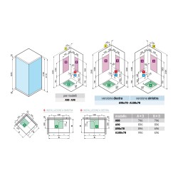 Cabina doccia multifunzione 80 x 80 modello standard 2 ante scorrevoli Novellini Glax 1 A G21A80TF-1BB