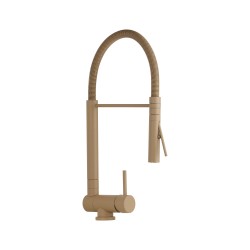 Kitchen mixer with spring and folding spout in beige grey colour Nice 29034M1BG