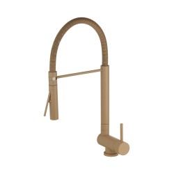 Kitchen mixer with spring and folding spout in beige grey colour Nice 29034M1BG