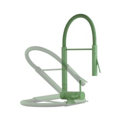 Kitchen mixer with spring and foldable spout in pale green Nice 29034M1VP