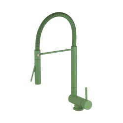 Kitchen mixer with spring and foldable spout in pale green Nice 29034M1VP