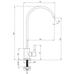 Rubinetto monoacqua collegamento per acqua filtrata in colore nero opaco Deante BEZ_N62F