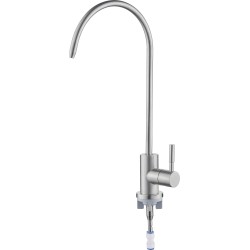 Robinet d'eau simple, raccord pour eau filtrée de couleur acier brossé Deante BEZ_F62F