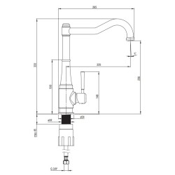 Kitchen sink mixer with water filter connection brushed gold color Deante ERIDAN BRE_R75M