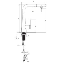 Kitchen mixer with water filter connection in brushed steel color Deante ERIDAN BRE_F75M