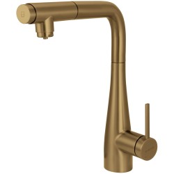 Kitchen mixer with purified water filter attachment in antique brass colour Deante Eridan BRE_C75M