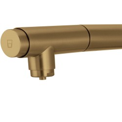 Kitchen mixer with purified water filter attachment in antique brass colour Deante Eridan BRE_C75M