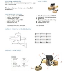 Válvula de bola para drenaje de caldera completa con tapón APM 5840.015