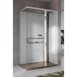 Shower cabin 120 x 80 right version with hydromassage opening 1 sliding door Novellini Glax 2 2P G222P120DT1-1TU