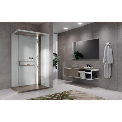 Shower cabin 120 x 80 right version with hydromassage opening 1 sliding door Novellini Glax 2 2P G222P120DT1-1TU