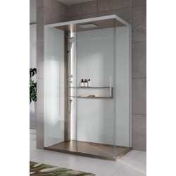 Cabina doccia 120 x 80 versione sinistra con idromassaggio apertura 1 anta scorrevole Novellini Glax 2 2P G222P120ST1-1TU