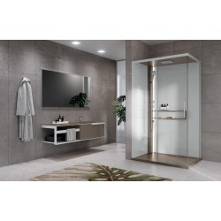 Shower cabin 120 x 80 left version with hydromassage opening 1 sliding door Novellini Glax 2 2P G222P120ST1-1TU