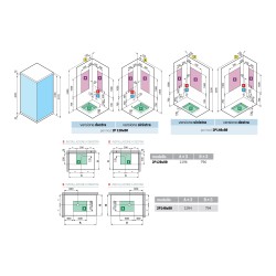 Duschkabine 120 x 80 rechte Version, Hydromassage-Hammam, Öffnung mit 1 Schiebetür Novellini Glax 2 2P G222P120DT5-1TU