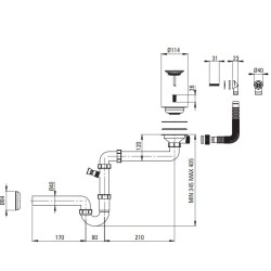 Fregadero de cocina de granito de 1 cubeta 60 x 50 cm color grafito Deante CORIO ZRC_210A