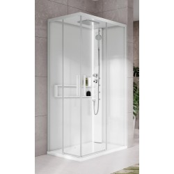 Cabina doccia multifunzione 90 x 90 con idromassaggio apertura 2 ante scorrevoli Novellini Glax 2 A G22A90T1-1UU