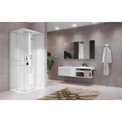 Multifunction shower cabin 90 x 90 with hydromassage opening 2 sliding doors Novellini Glax 2 A G22A90T1-1UU