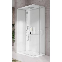 Cabina doccia 90 x 70  versione sinistra con idromassaggio 2 ante scorrevoli Novellini Glax 2 A G22A9070ST1-1UU