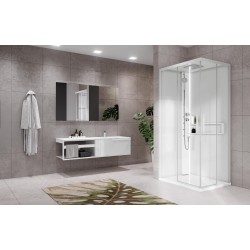 Shower cabin 90 x 70 left version with hydromassage 2 sliding doors Novellini Glax 2 A G22A9070ST1-1UU