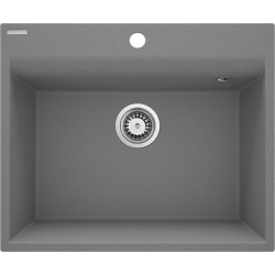 Fregadero de cocina de granito de 1 cubeta 60 x 50 cm gris metalizado Deante ZRC_S10A