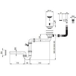 Granite kitchen sink with drainer 86 x 50 cm graphite color Deante CORIO ZRC_211A