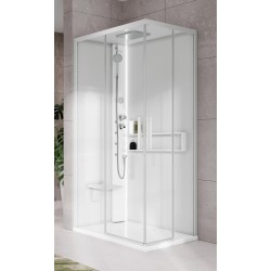 Shower cabin 90 x 70 left version with hydromassage plus 2 sliding doors Novellini Glax 2 A G22A9070ST1L-1UU