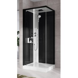 Cabina doccia 80 x 80 versione sinistra con idromassaggio apertura 1 anta battente Novellini Glax 2 G+F G22GF80ST1-1UH