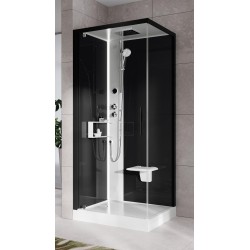 Shower cabin 80 x 80 left version with hydromassage plus opening 1 swing door Novellini Glax 2 G+F G22GF80ST1L-1UH