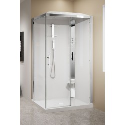 Cabina doccia 120 x 80 versione destra con idromassaggio apertura 1 anta scorrevole Novellini Crystal 2P HC22P120DT1F-1KA