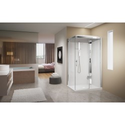 Cabina doccia 120 x 80 versione destra con idromassaggio apertura 1 anta scorrevole Novellini Crystal 2P HC22P120DT1F-1KA