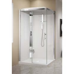 Shower cabin 120 x 80 left version with hydromassage opening 1 sliding door Novellini Crystal 2P HC22P120ST1F-1KA