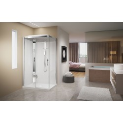 Cabina doccia 120 x 80 versione sinistra con idromassaggio apertura 1 anta scorrevole Novellini Crystal 2P HC22P120ST1F-1KA