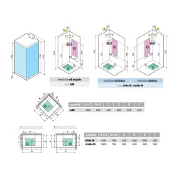 Cabina de ducha multifunción 80 x 80 con apertura de hidromasaje 2 puertas correderas Novellini Crystal A HC2A80T1F-1KH