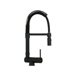 Mezclador bajo ventana negro mate con modelo y ducha de dos chorros Gattoni 0285/PCNO