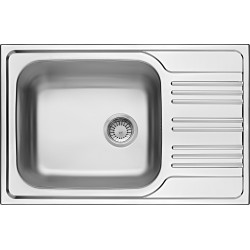 Lavello cucina in acciaio inox con gocciolatoio 78 x 50 cm singola vasca Deante XYLO ZEX_011B