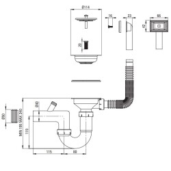 Stainless steel kitchen sink with drainer 78 x 50 cm single bowl Deante XYLO ZEX_011B