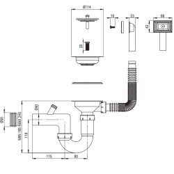 Built-in kitchen sink 63 x 50 in steel with drainer DEANTE Soul ZEO_011B