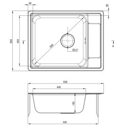 Évier de cuisine encastrable 63 x 50 en acier avec égouttoir DEANTE Soul ZEO_011B