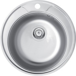 Lavello cucina Ø48 cm in acciaio inox con foro per rubinetteria Deante TWIST ZHC_3813