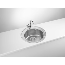 Kitchen sink, Ø48 cm in stainless steel with tap hole Deante TWIST ZHC_3813