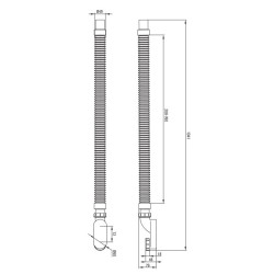 Kit di scarico vasca da bagno con sifone tubo flessibile DEANTE KXY_991W