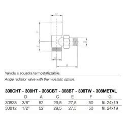 Ensemble vannes et cache-serrure, pour radiateurs couleur bronze Arteclima KITVAL1BR